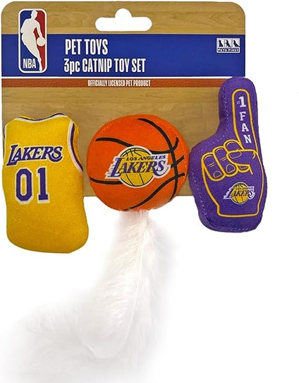 LA Lakers 3 Pc Cat Nip Toy Set