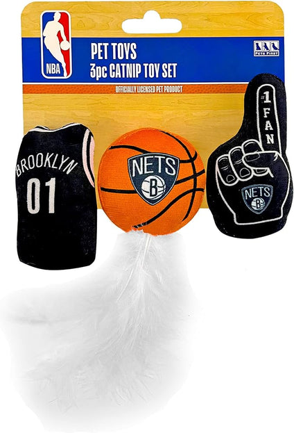 Brooklyn Nets 3 Pc Cat Nip Toy Set