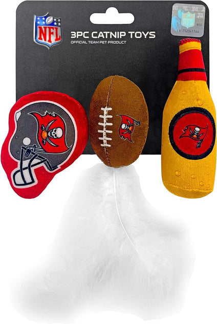 Tampa Bay Buccaneers 3 Pc Cat Nip Toy Set