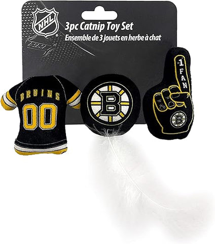 Boston Bruins 3 Pc Cat Nip Toy Set