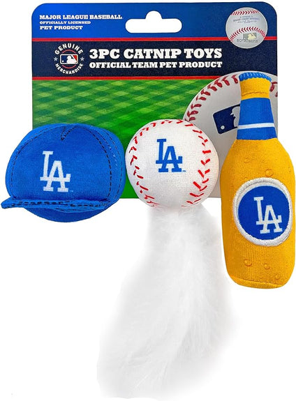 Los Angeles Dodgers 3 Pc Cat Nip Toy Set