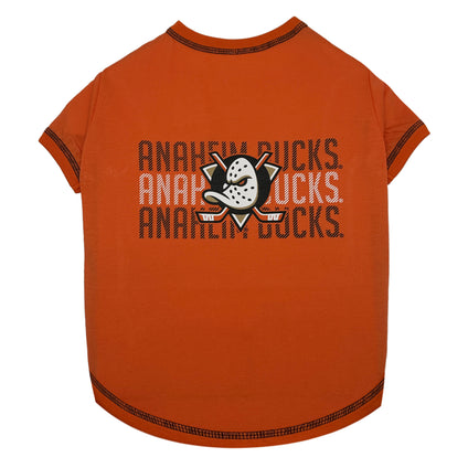 Anaheim Ducks Pet Stripe Text Tee Shirt