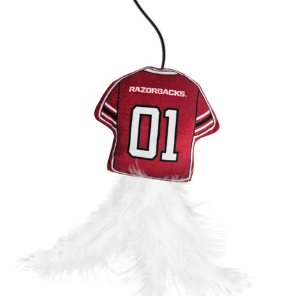 ARKANSAS RAZORBACKS TEAM JERSEY WAND WITH CAT NIP