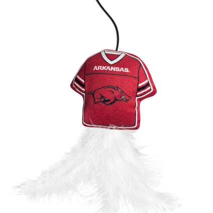 ARKANSAS RAZORBACKS TEAM JERSEY WAND WITH CAT NIP