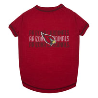 Arizona Cardinals  Pet Stripe Text Tee Shirt