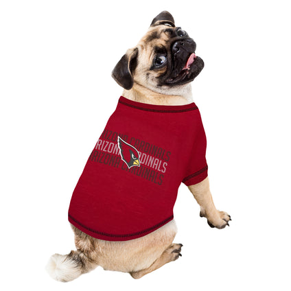 Arizona Cardinals  Pet Stripe Text Tee Shirt
