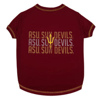 Arizona State Univ. Stripe Text Tee Shirt