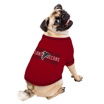 Atlanta Falcons Pet Stripe Text Tee Shirt
