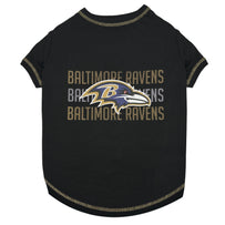 Baltimore Ravens Pet Stripe Text Tee Shirt