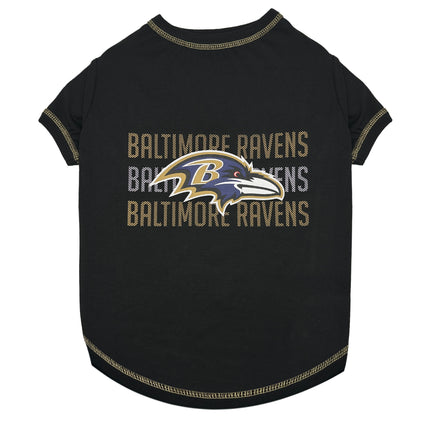 Baltimore Ravens Pet Stripe Text Tee Shirt