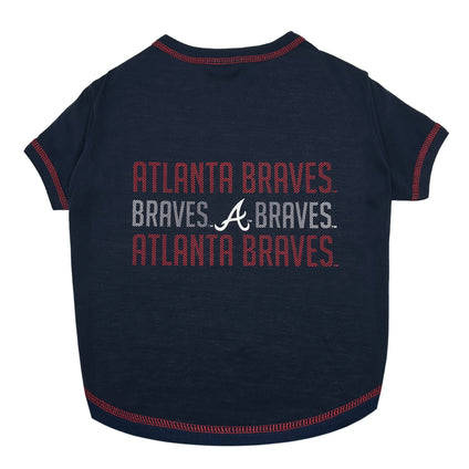 Atlanta Braves Stripe Text Tee Shirt
