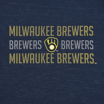 Milwaukee Brewers Stripe Text Tee Shirt