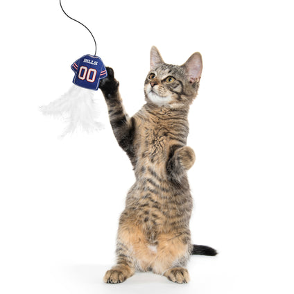BUFFALO BILLS TEAM JERSEY WAND WITH CAT NIP