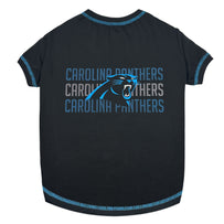 Carolina Panthers Pet Stripe Text Tee Shirt