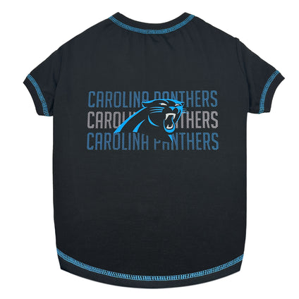 Carolina Panthers Pet Stripe Text Tee Shirt