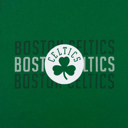 Boston Celtics Stripe Text Tee Shirt