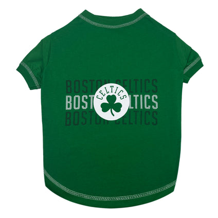 Boston Celtics Stripe Text Tee Shirt