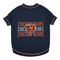Chicago Bears Pet Stripe Text Tee Shirt