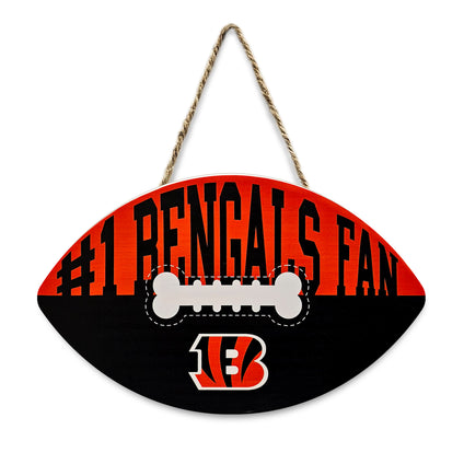 CINCINNATI BENGALS FOOTBALL SHAPE SIGN