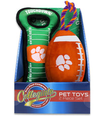 Clemson Tigers 2pc Pet Toy Boxset