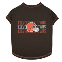 Cleveland Browns Pet Stripe Text Tee Shirt