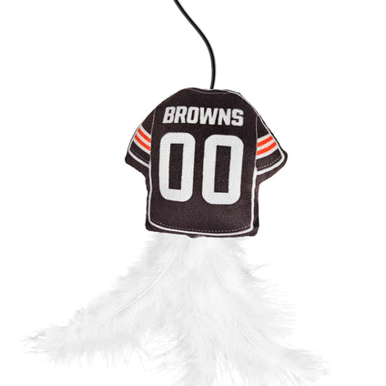 CLEVELAND BROWNS TEAM JERSEY WAND WITH CAT NIP