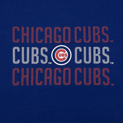 Chicago Cubs Stripe Text Tee Shirt