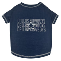 Dallas Cowboys  Pet Stripe Text Tee Shirt
