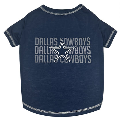 Dallas Cowboys  Pet Stripe Text Tee Shirt