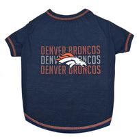 Denver Broncos Pet Stripe Text Tee Shirt