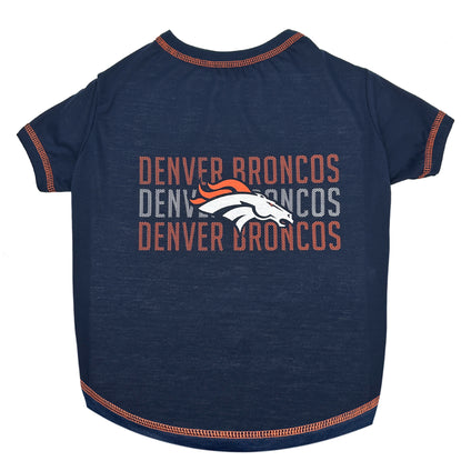 Denver Broncos Pet Stripe Text Tee Shirt
