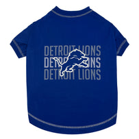 Detroit Lions Pet Stripe Text Tee Shirt