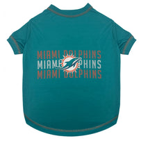 Miami Dolphins Pet Stripe Text Tee Shirt