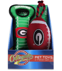 Georgia Bulldogs 2pc Pet Toy Boxset