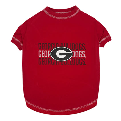 Georgia Bulldogs Stripe Text Tee Shirt