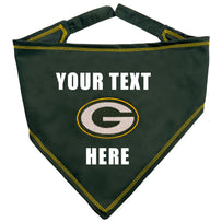 Green Bay Packers Tie Around Bandana - Personalize