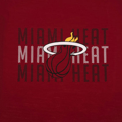 Miami Heat Stripe Text Tee Shirt