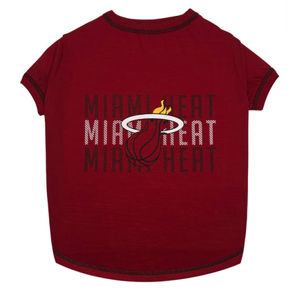 Miami Heat Stripe Text Tee Shirt