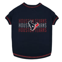 Houston Texans Pet Stripe Text Tee Shirt