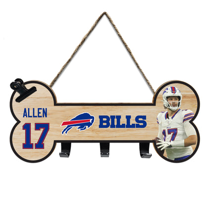 JOSH ALLEN (BUF) BONE SHAPE SIGN WITH HOOKS