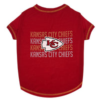 Kansas City Chiefs Pet Stripe Text Tee Shirt