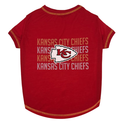 Kansas City Chiefs Pet Stripe Text Tee Shirt