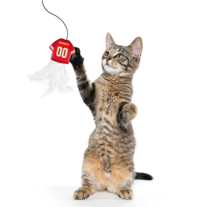 KANSAS CITY CHIEFS TEAM JERSEY WAND WITH CAT NIP