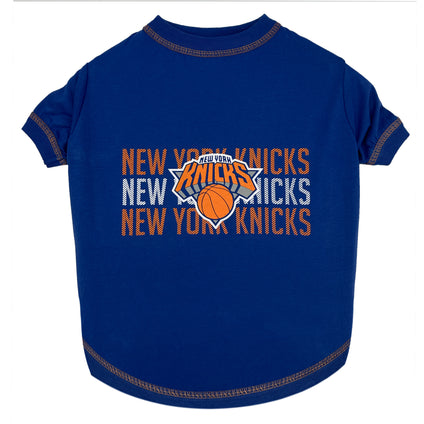 New York Knicks Pet Stripe Text Tee Shirt