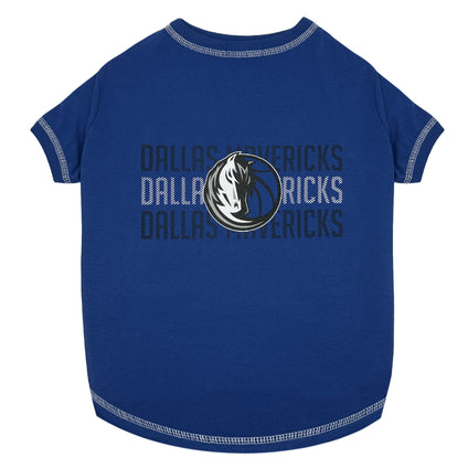 Dallas Mavericks Stripe Text Tee Shirt