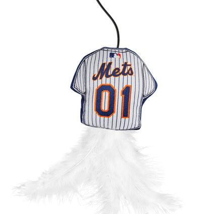 NEW YORK METS TEAM JERSEY WAND WITH CAT NIP