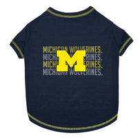 Michigan Woverines Stripe Text Tee Shirt