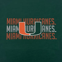 Miami University Stripe Text Tee Shirt