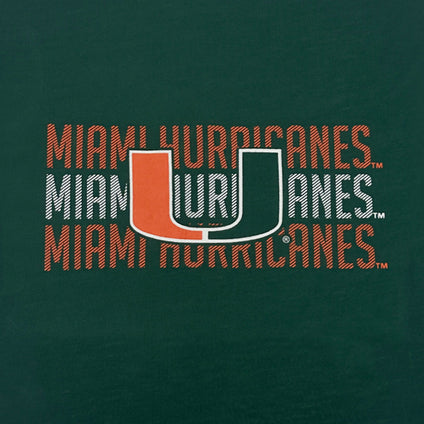 Miami University Stripe Text Tee Shirt