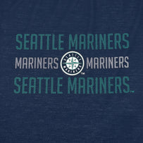 Seattle Mariners Stripe Text Tee Shirt